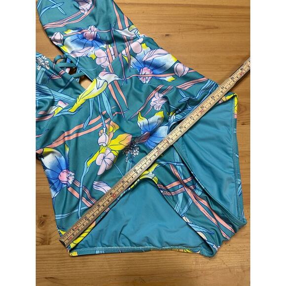 Mod Cloth Tropical Floral One Piece Swim Suit Women Small Resort Beach Trip Fun - Picture 6 of 10